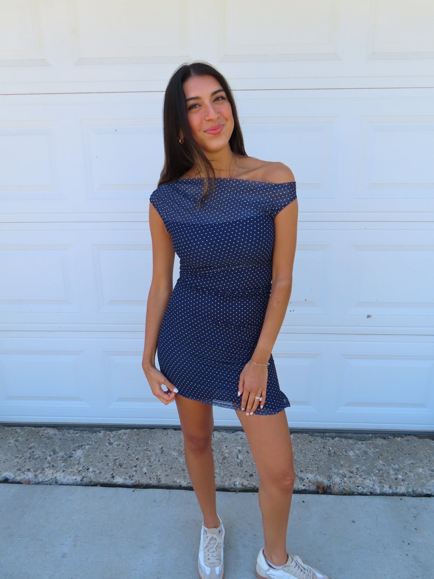 polka dot love mini dress