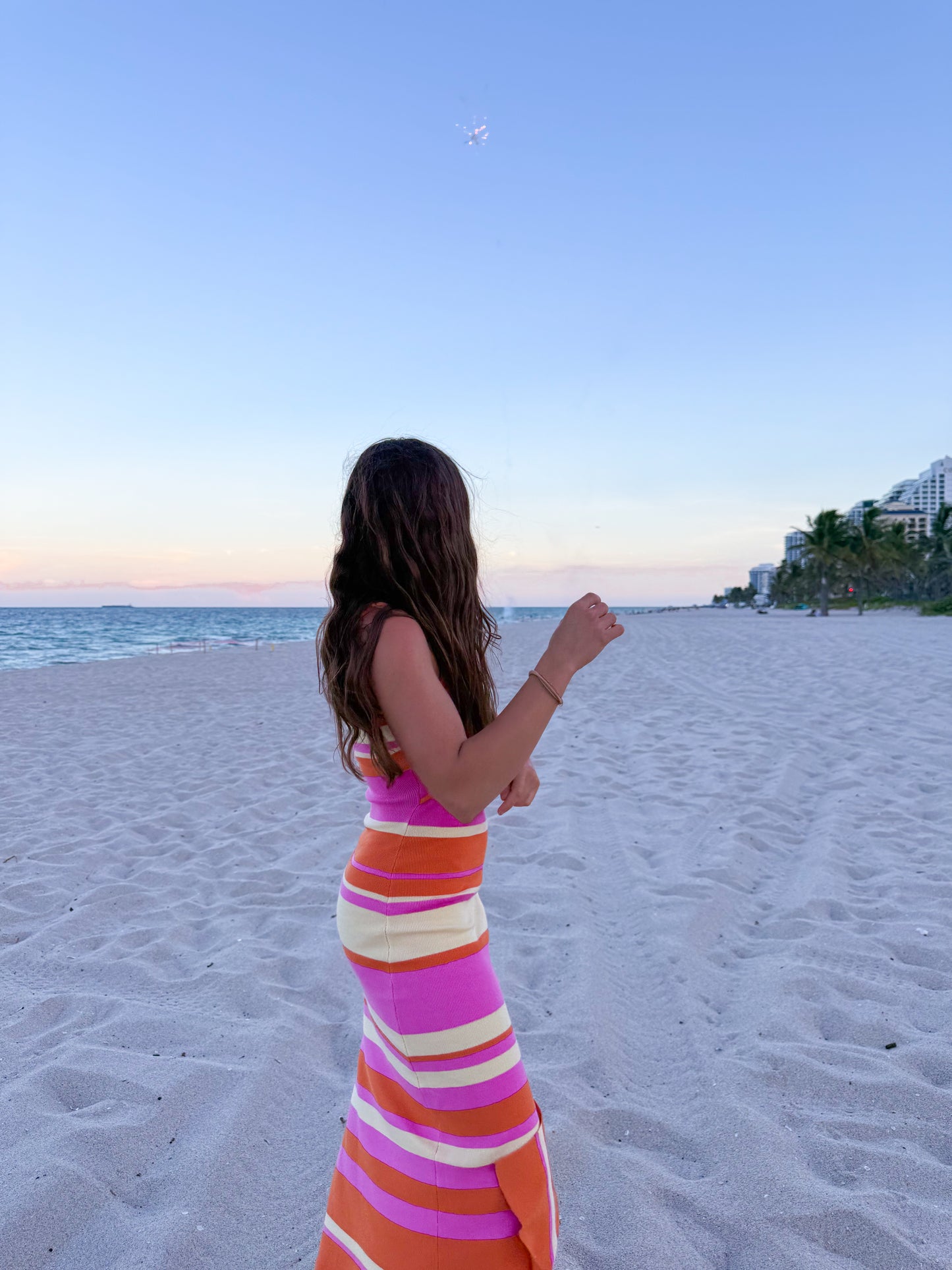 bright sunset midi dress