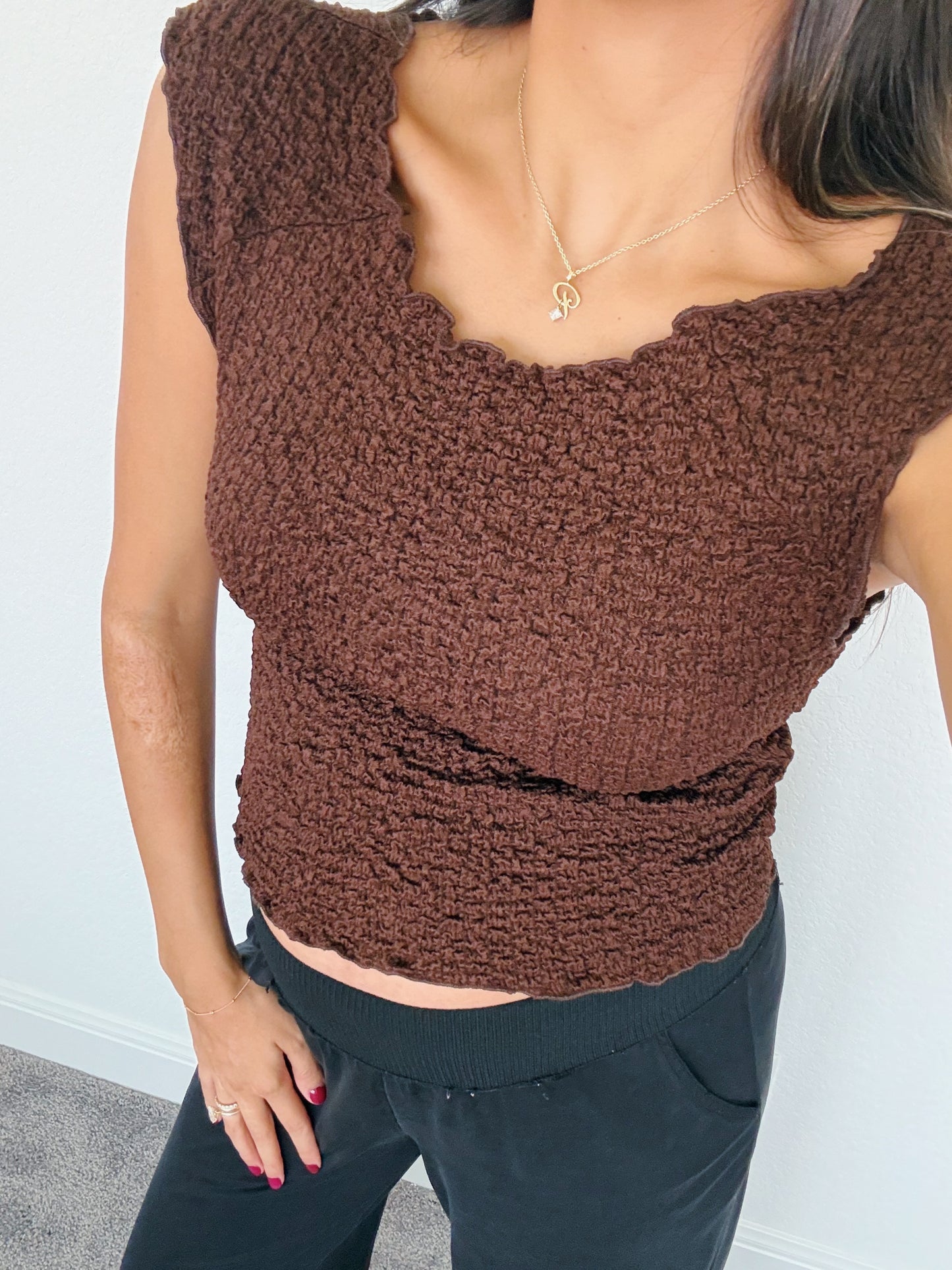 the Clara textured top