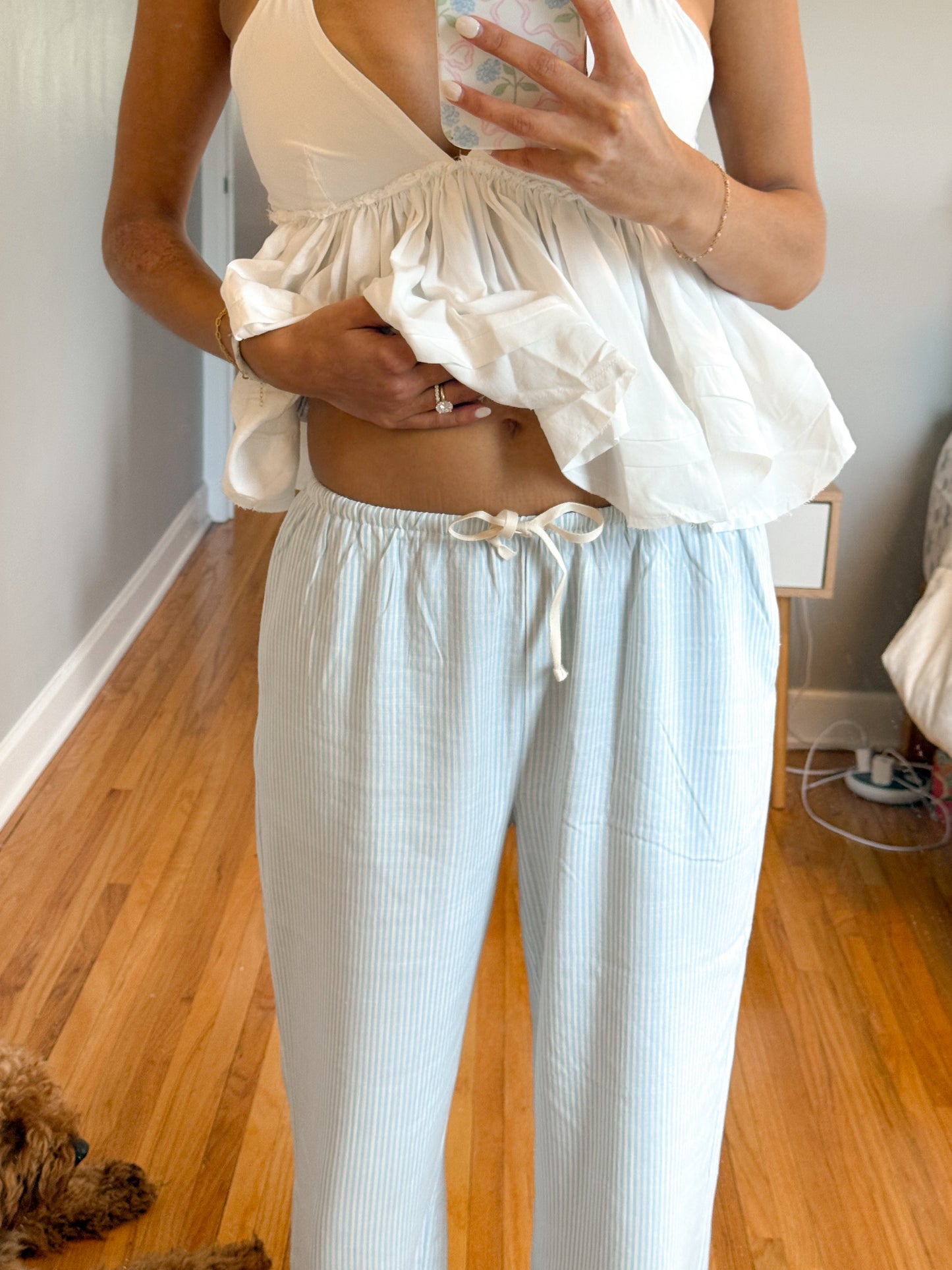coastal blue striped pants