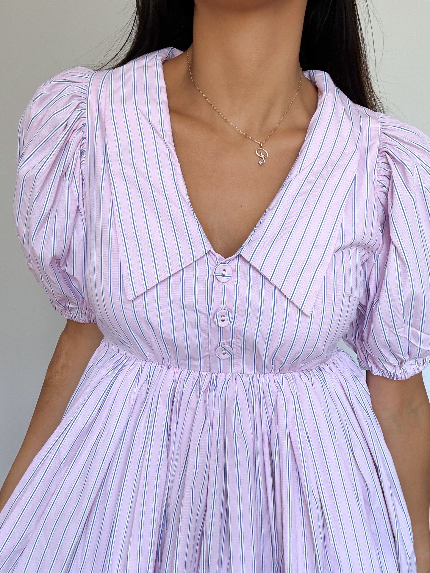 candy pinstripe babydoll dress