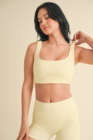 girly gingham sports bra -BUTTER