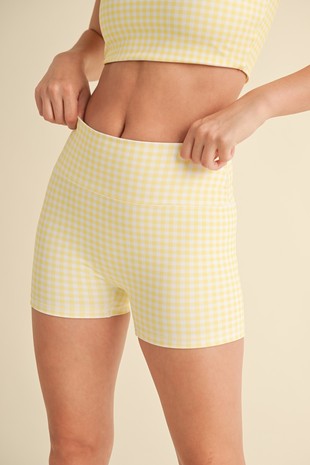 girly gingham biker shorts -BUTTER