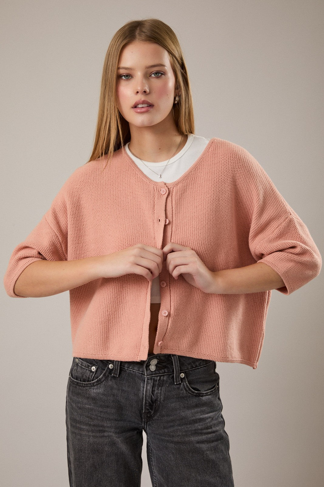 peachy cardigan