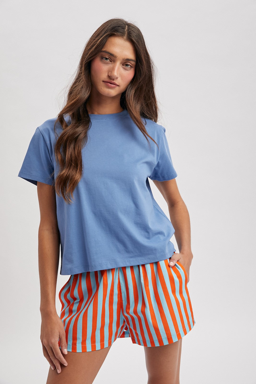 basic relaxed tee -BLUE