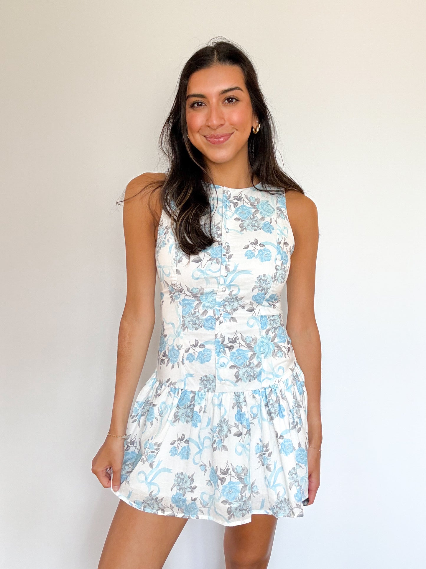 Sunday sweetheart mini dress -BLUE