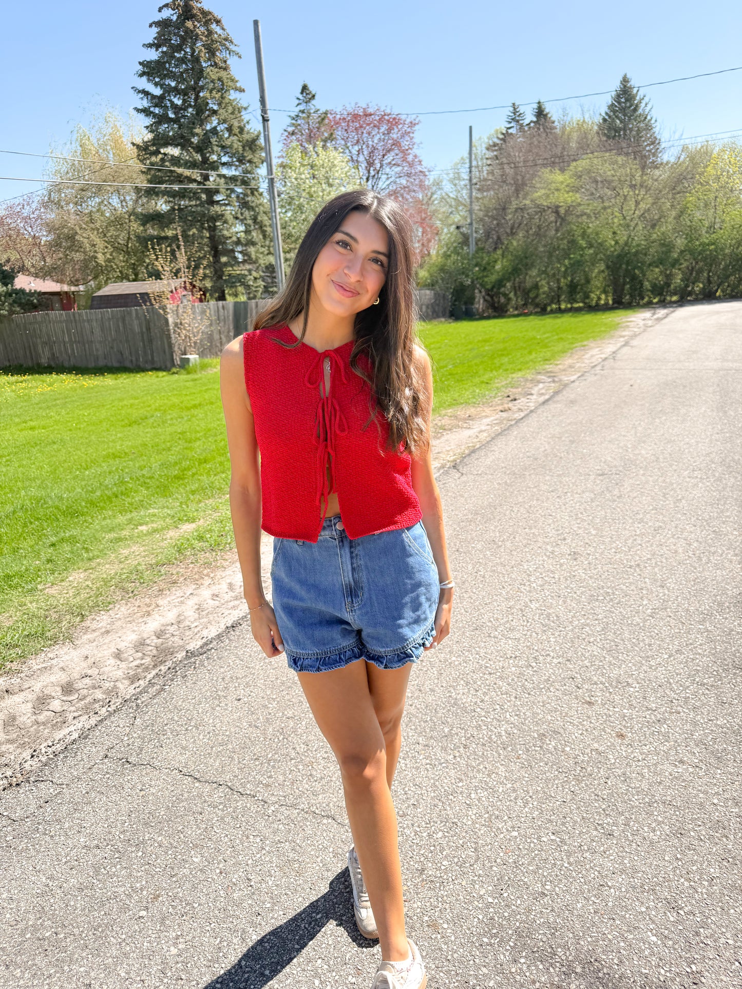 cherry knitted top