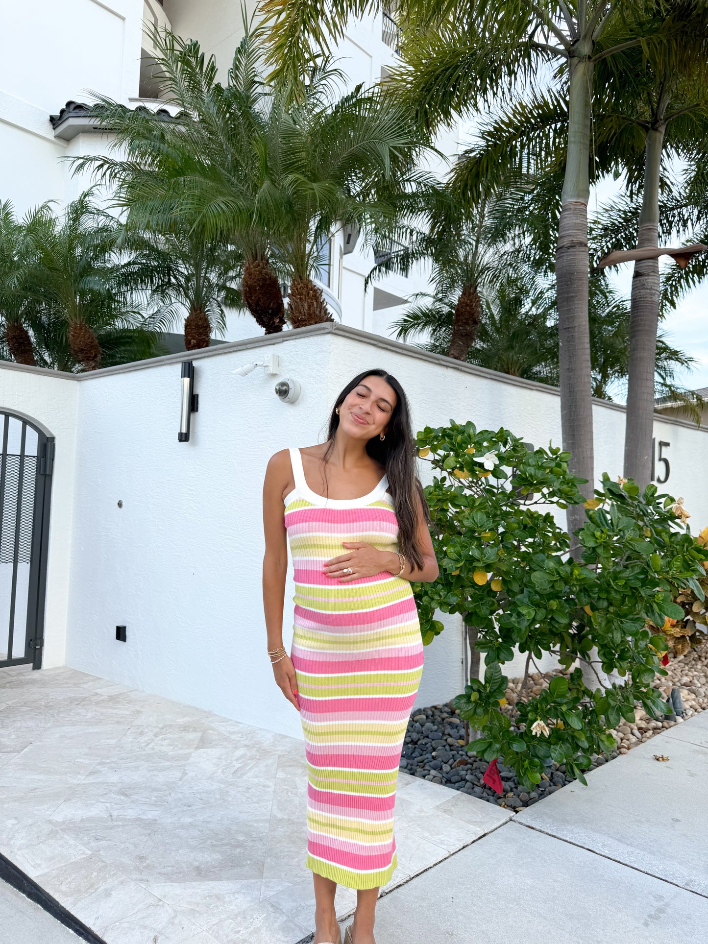 pink limeade knit dress