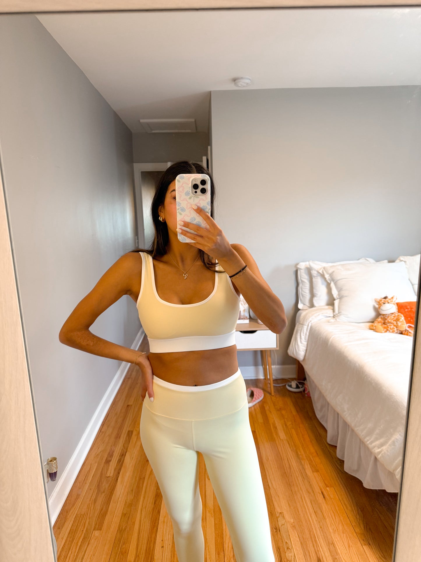 lemon layered sports bra
