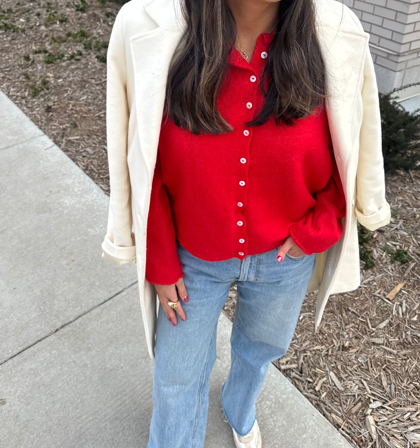 the Lorie cardigan -RED