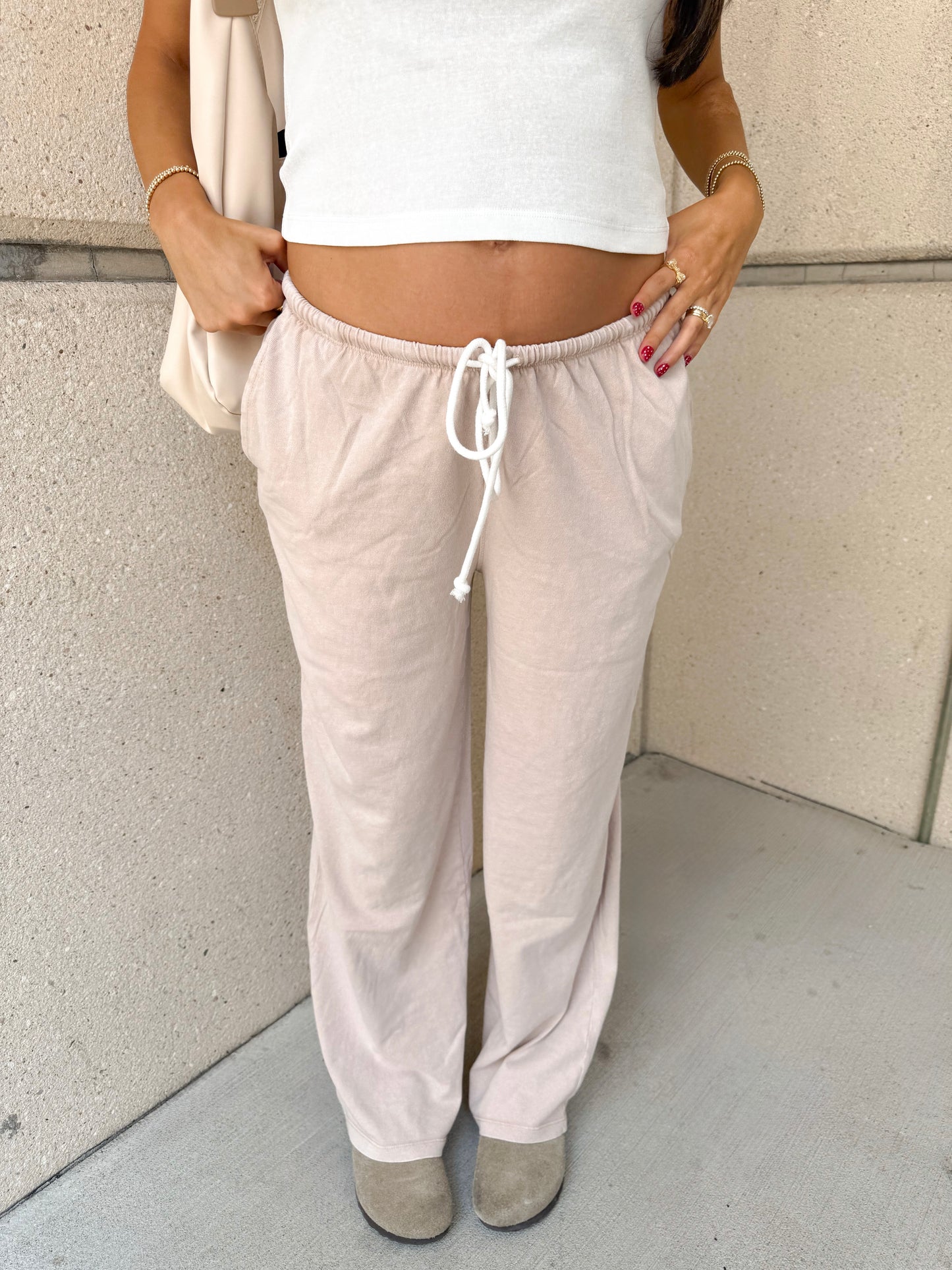 the Brandy drawstring pants -TAN