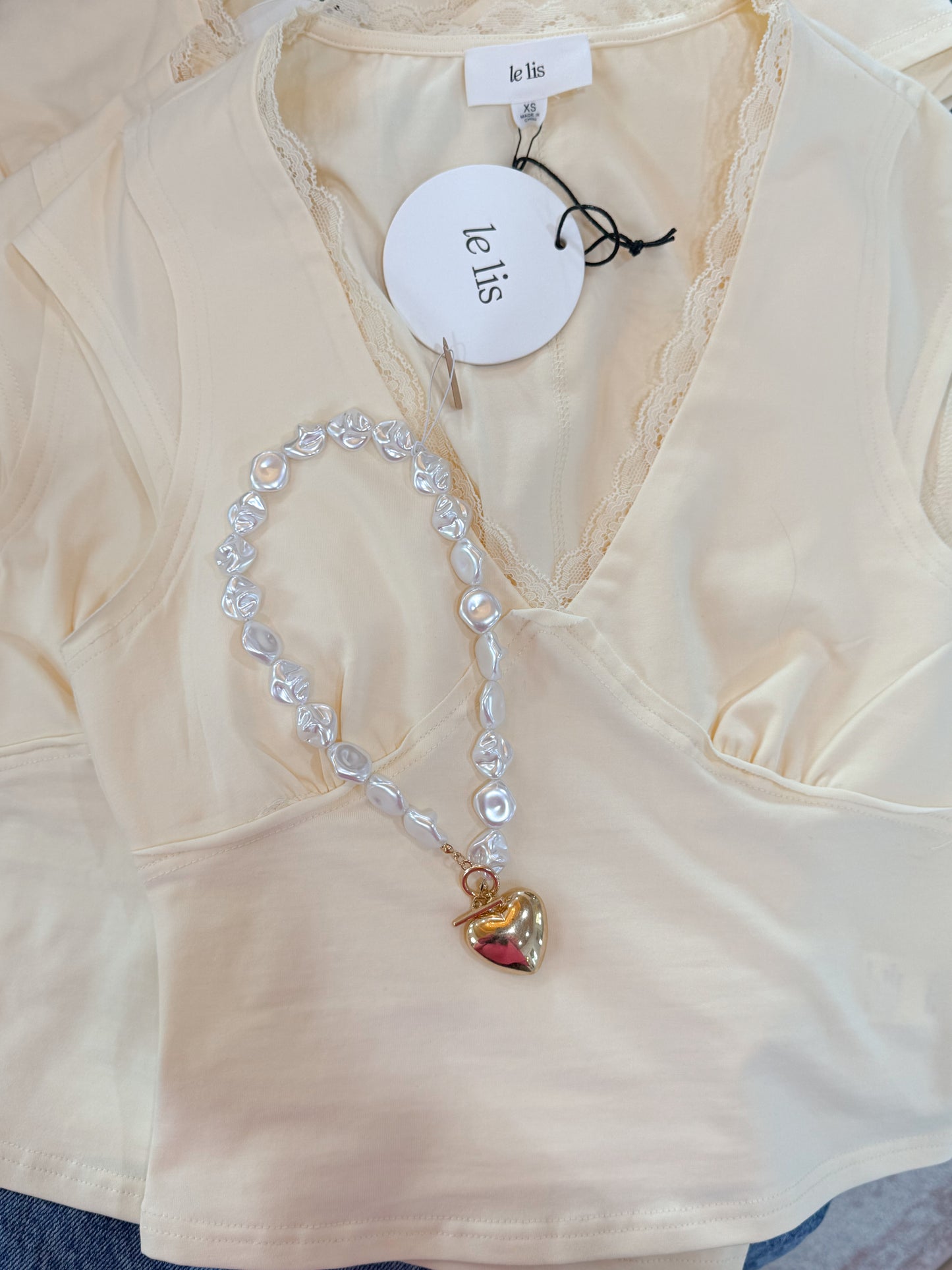 pearled heart necklace