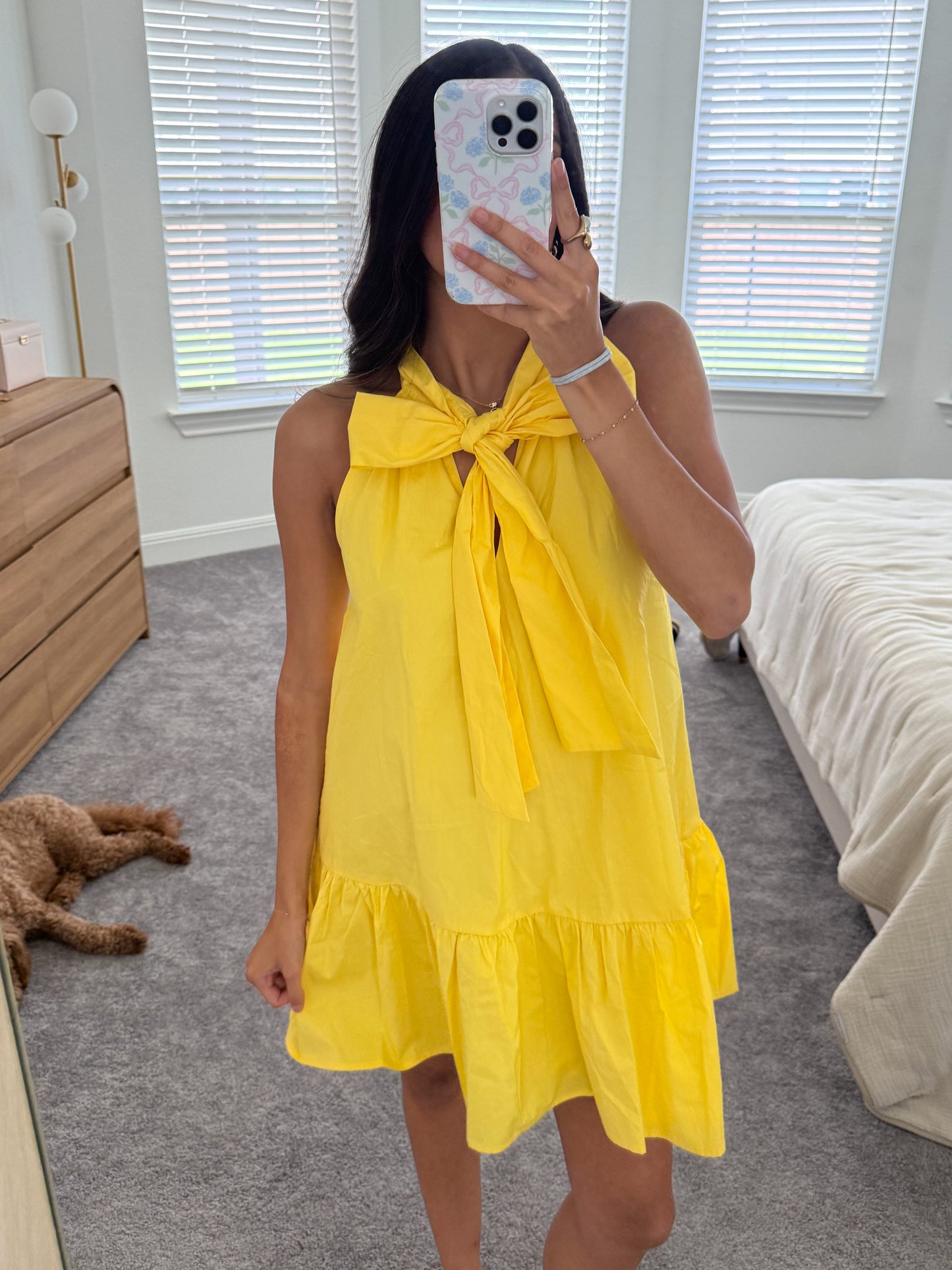 lemon drop bow dress