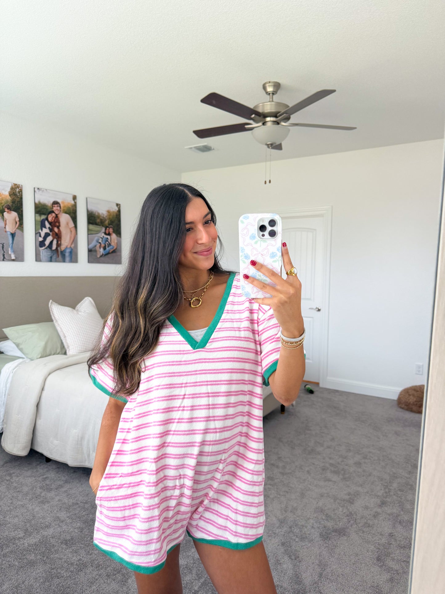candy striped romper
