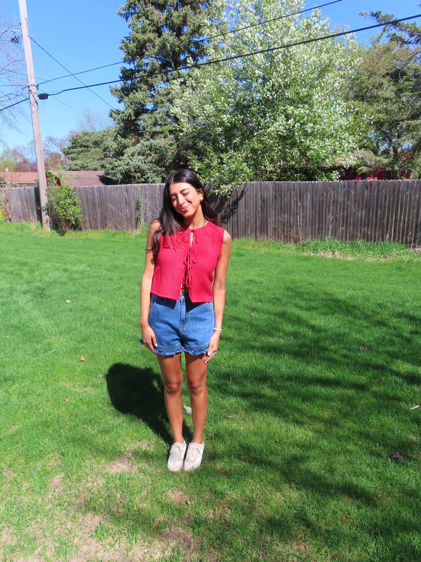 cherry knitted top