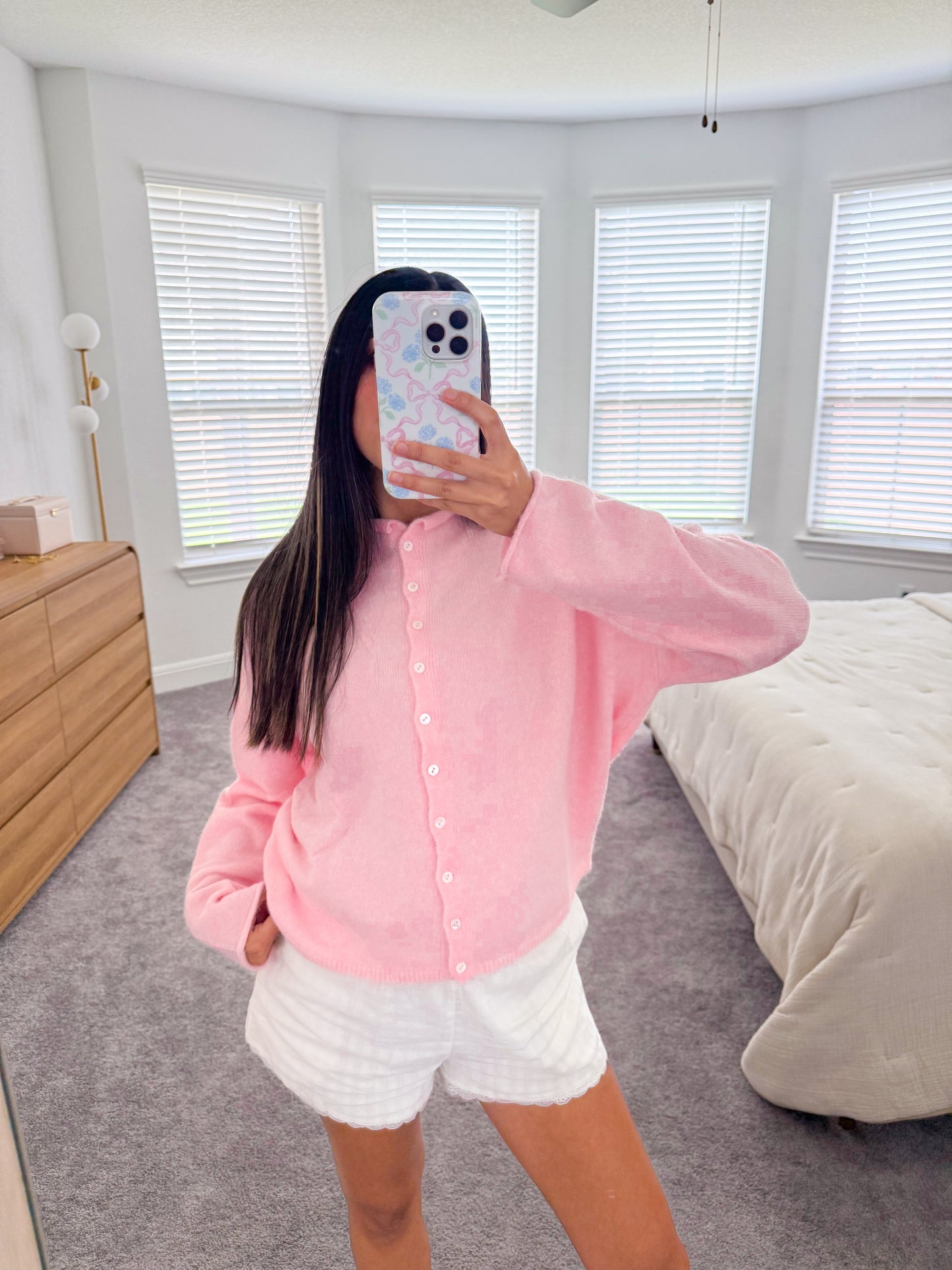 the Lorie cardigan -BABY PINK