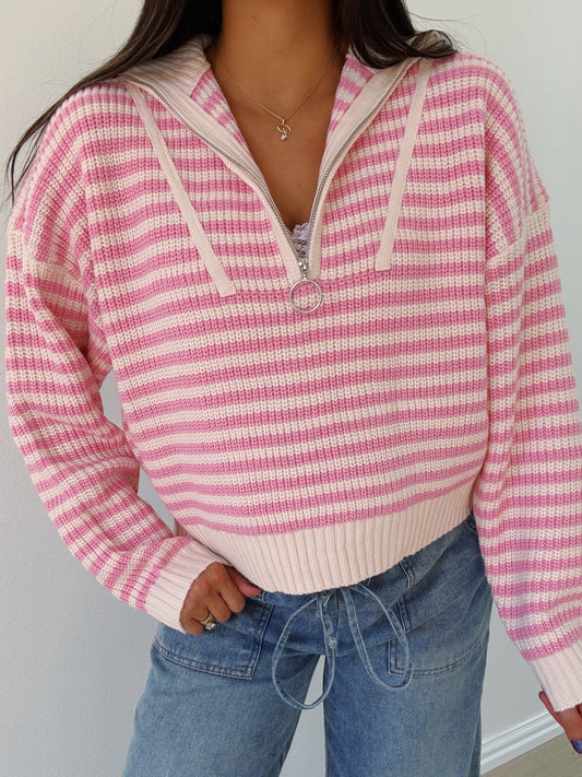 bubblegum striped pullover