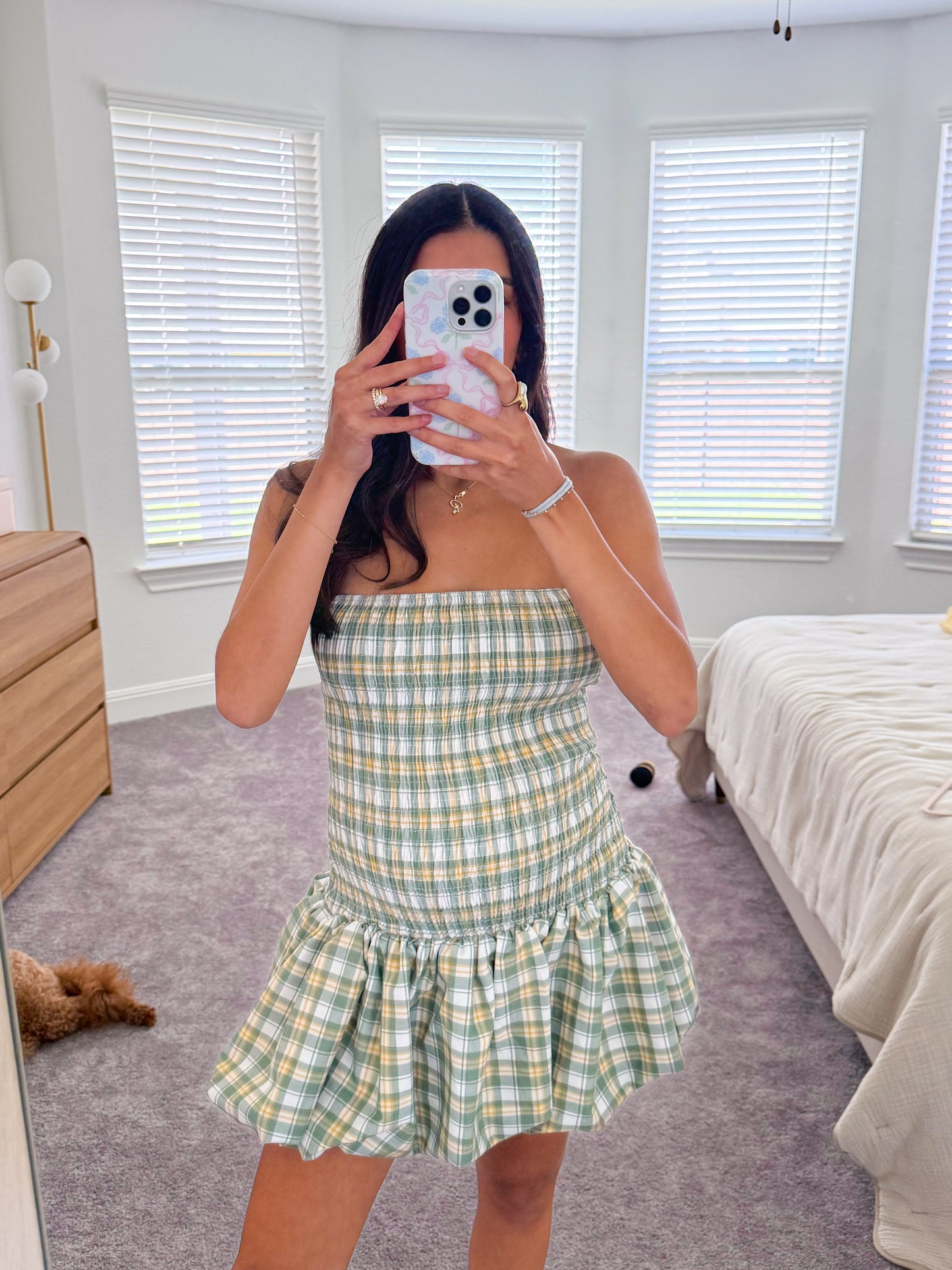 golden girl ruffle dress