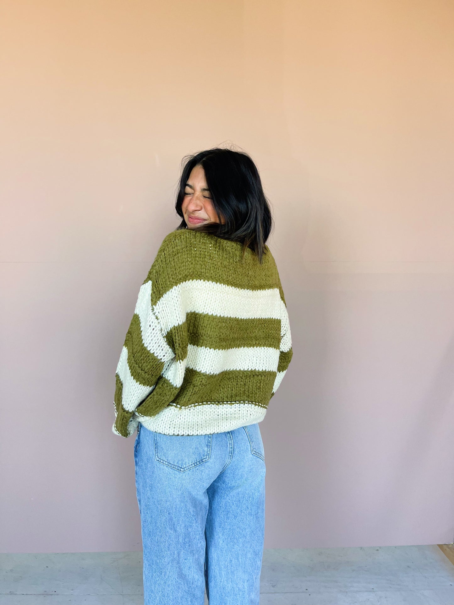 sailor knit sweater -olive