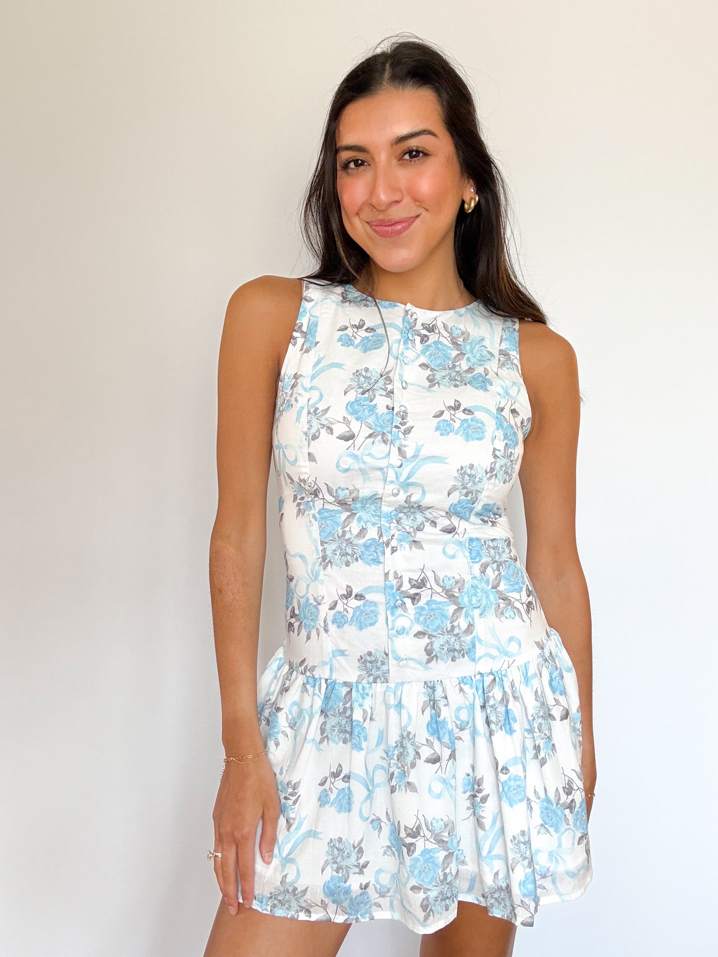 Sunday sweetheart mini dress -BLUE