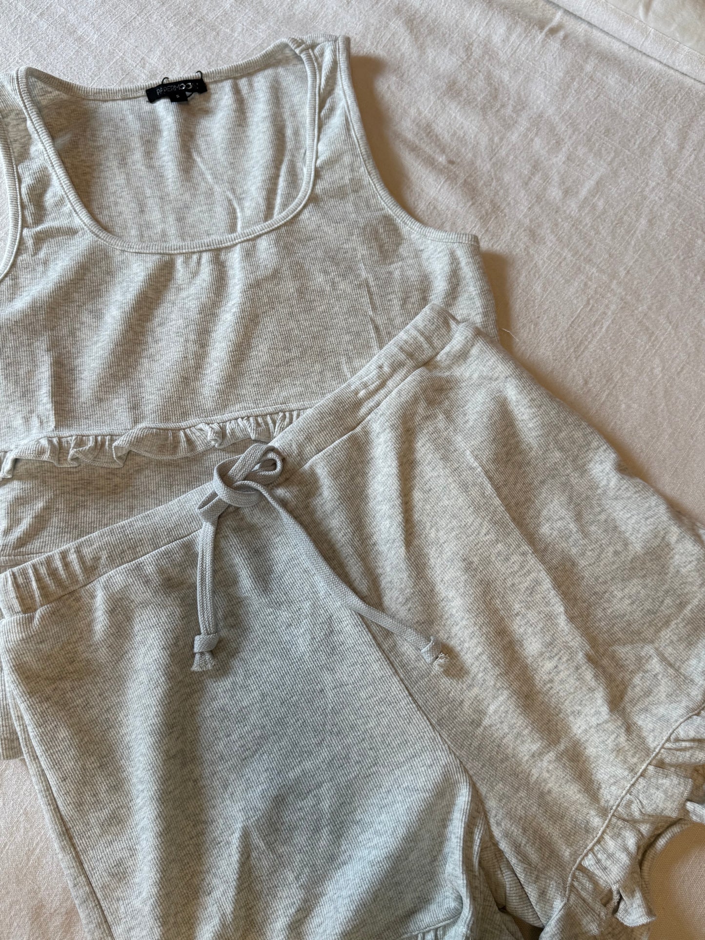 the Sarah ruffle knit set