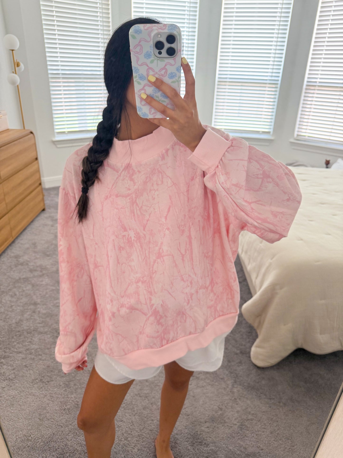 pink camo mockneck