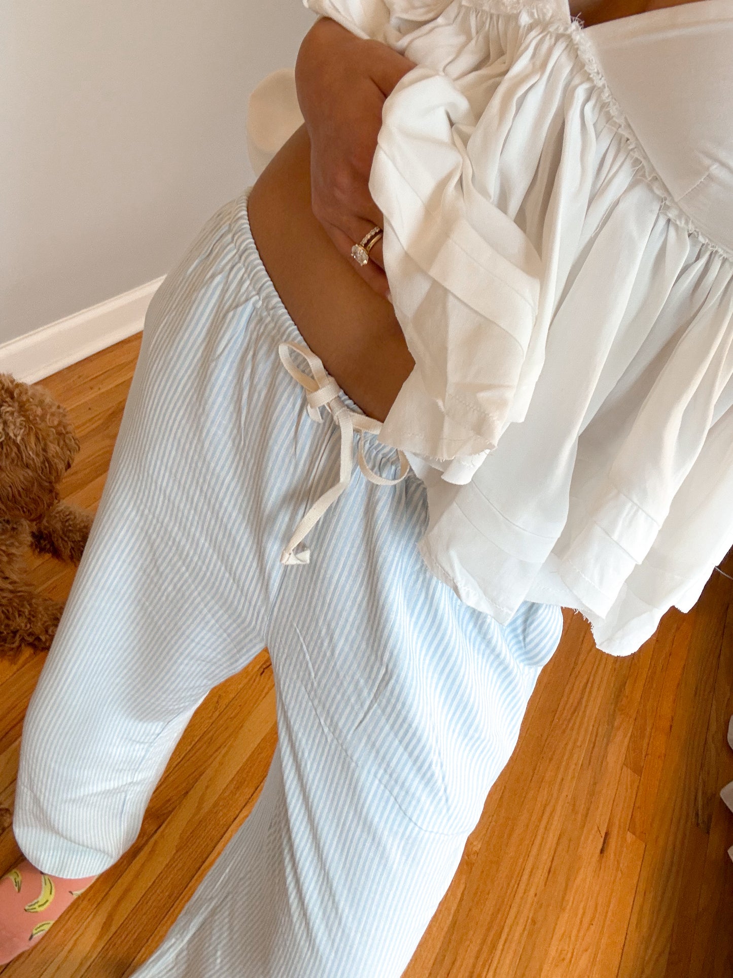 coastal blue striped pants