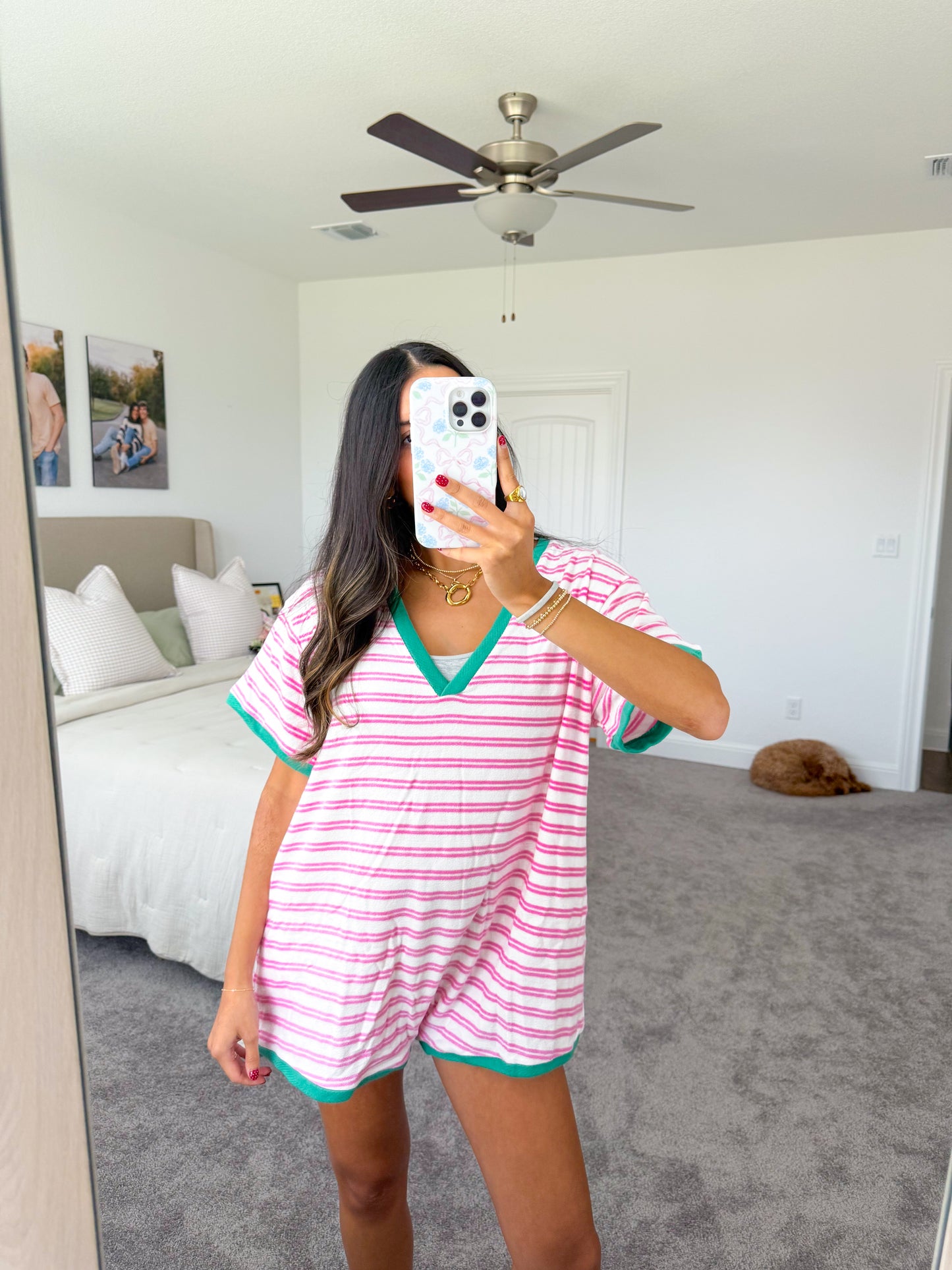 candy striped romper