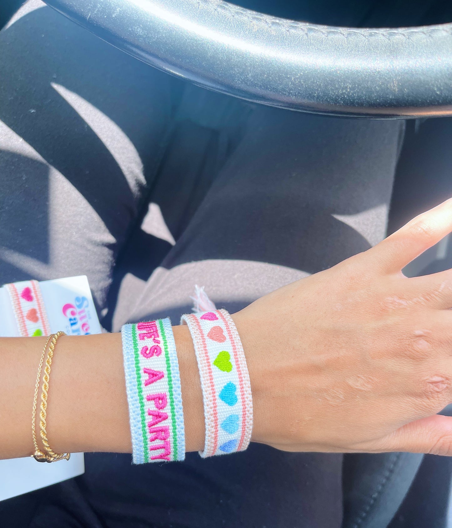 tassel bracelet -CONFETTI HEARTS