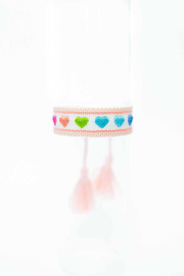 tassel bracelet -CONFETTI HEARTS