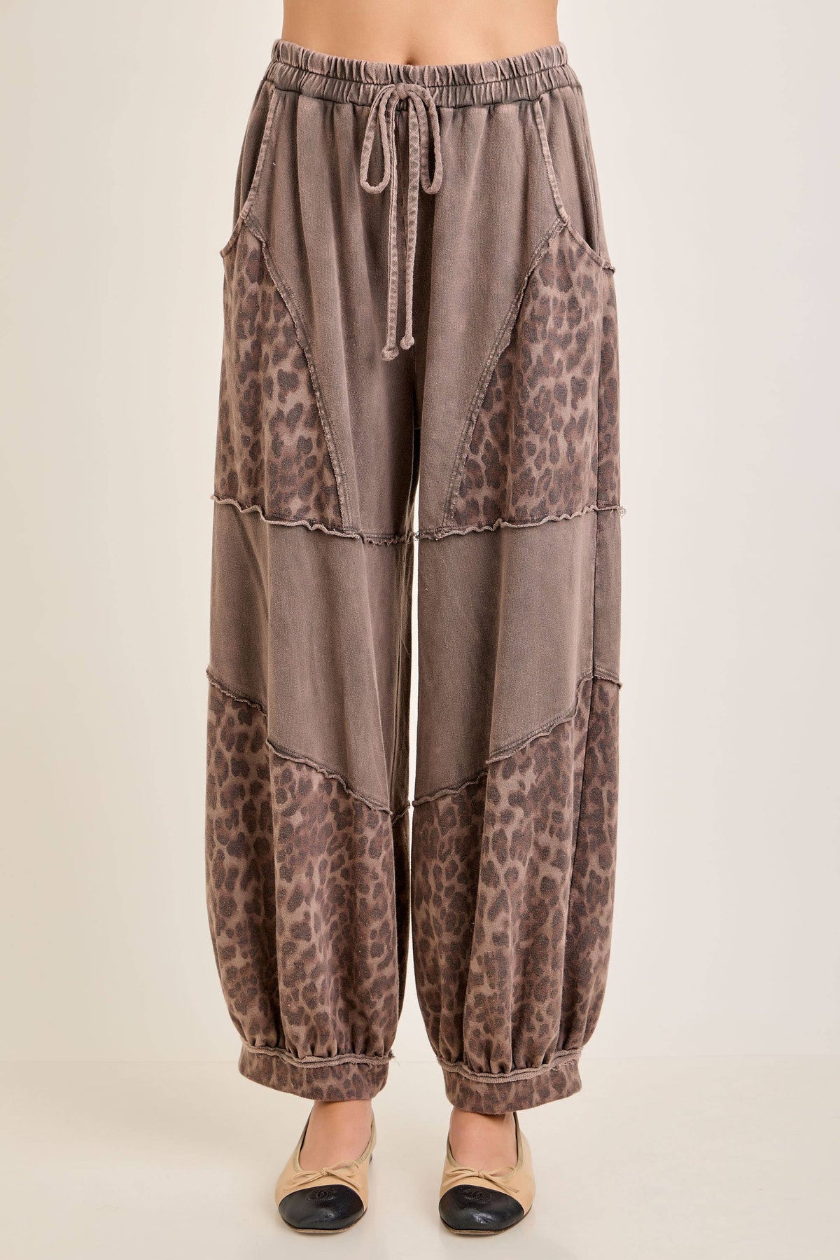 Leopard Balloon Mineral Washed Lounge Pants