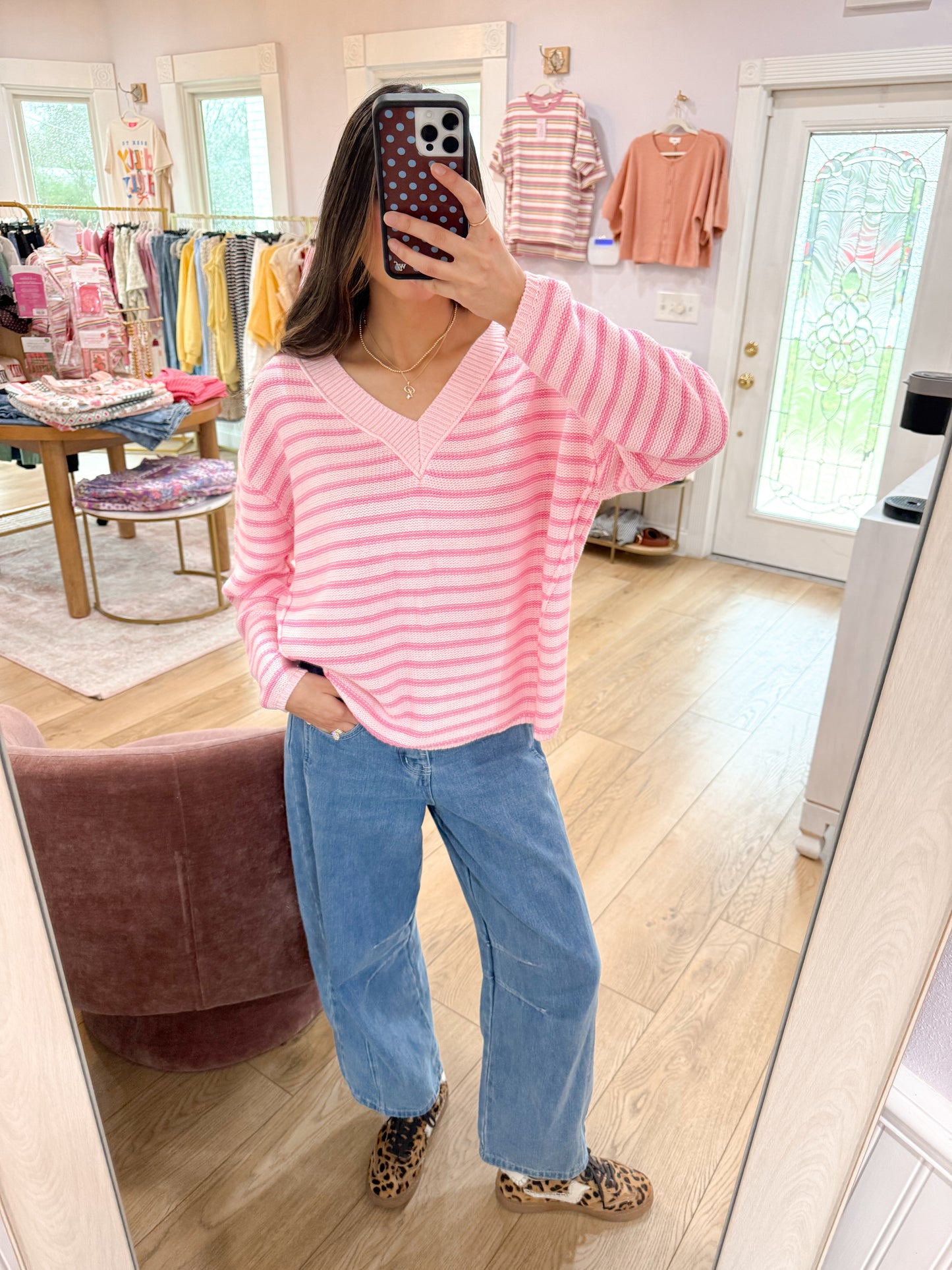candy striped pullover