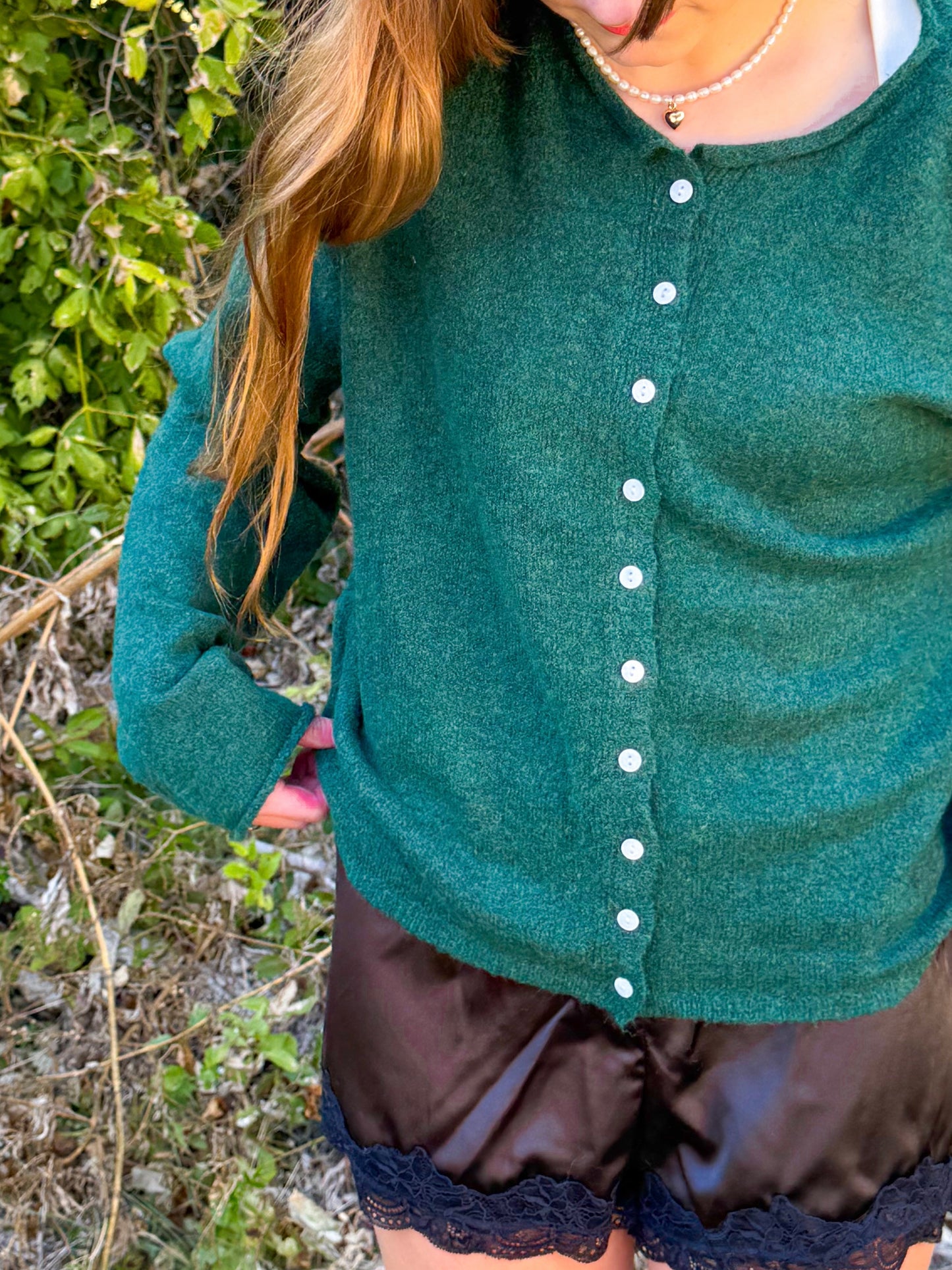 the Scarlett cardigan -PINE