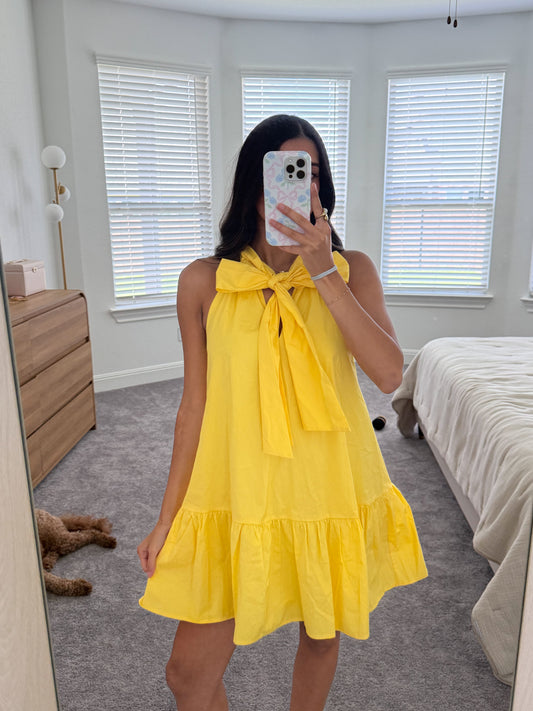 lemon drop bow dress