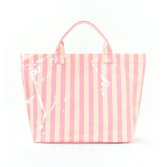 striped beach tote