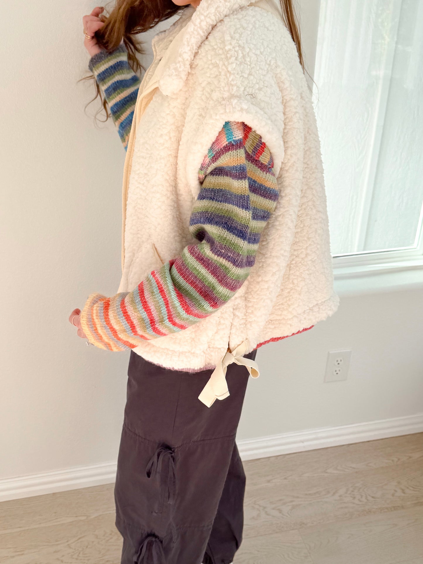 teddy sherpa vest -IVORY