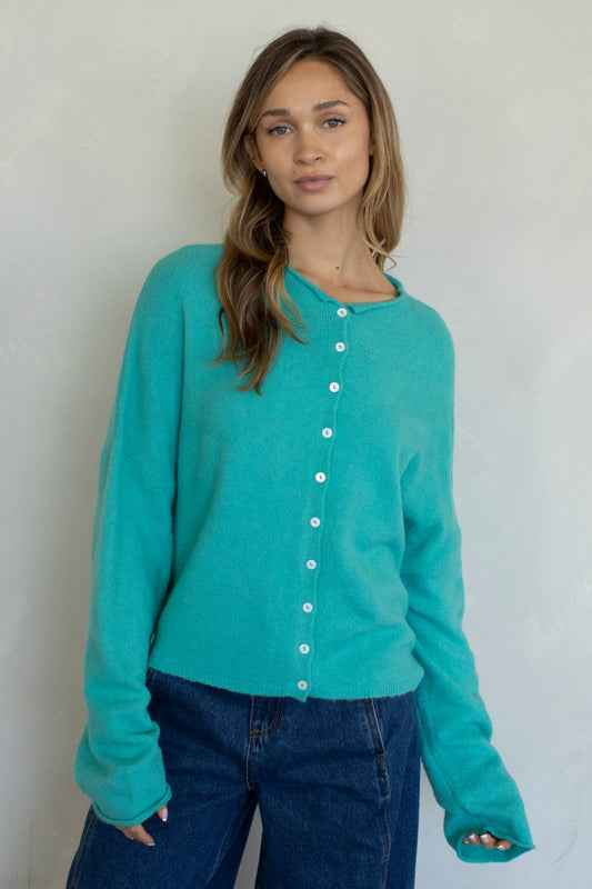 the Lorie cardigan -TEAL