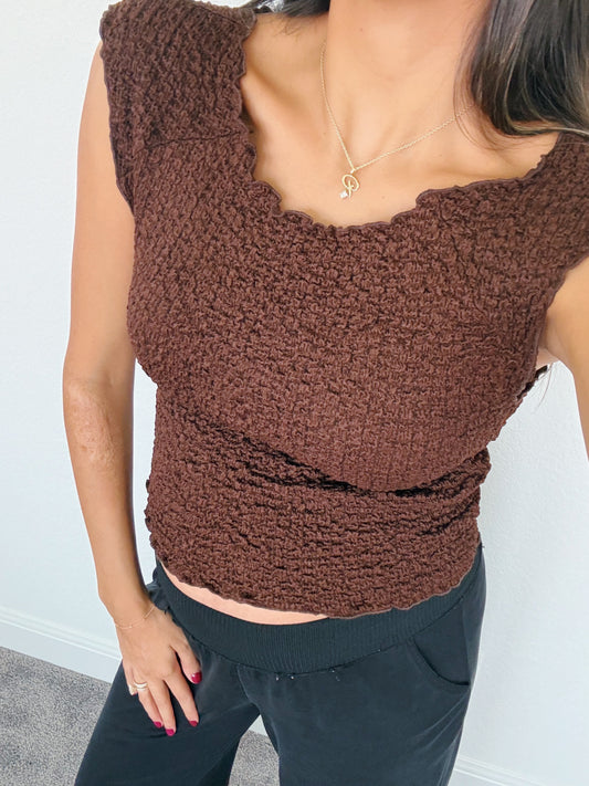 the Clara textured top