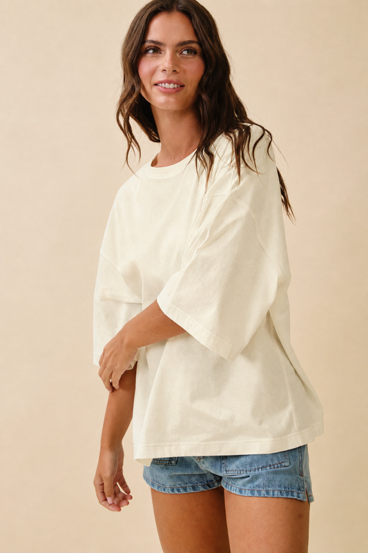 Oversized Everyday Tee: Ivory