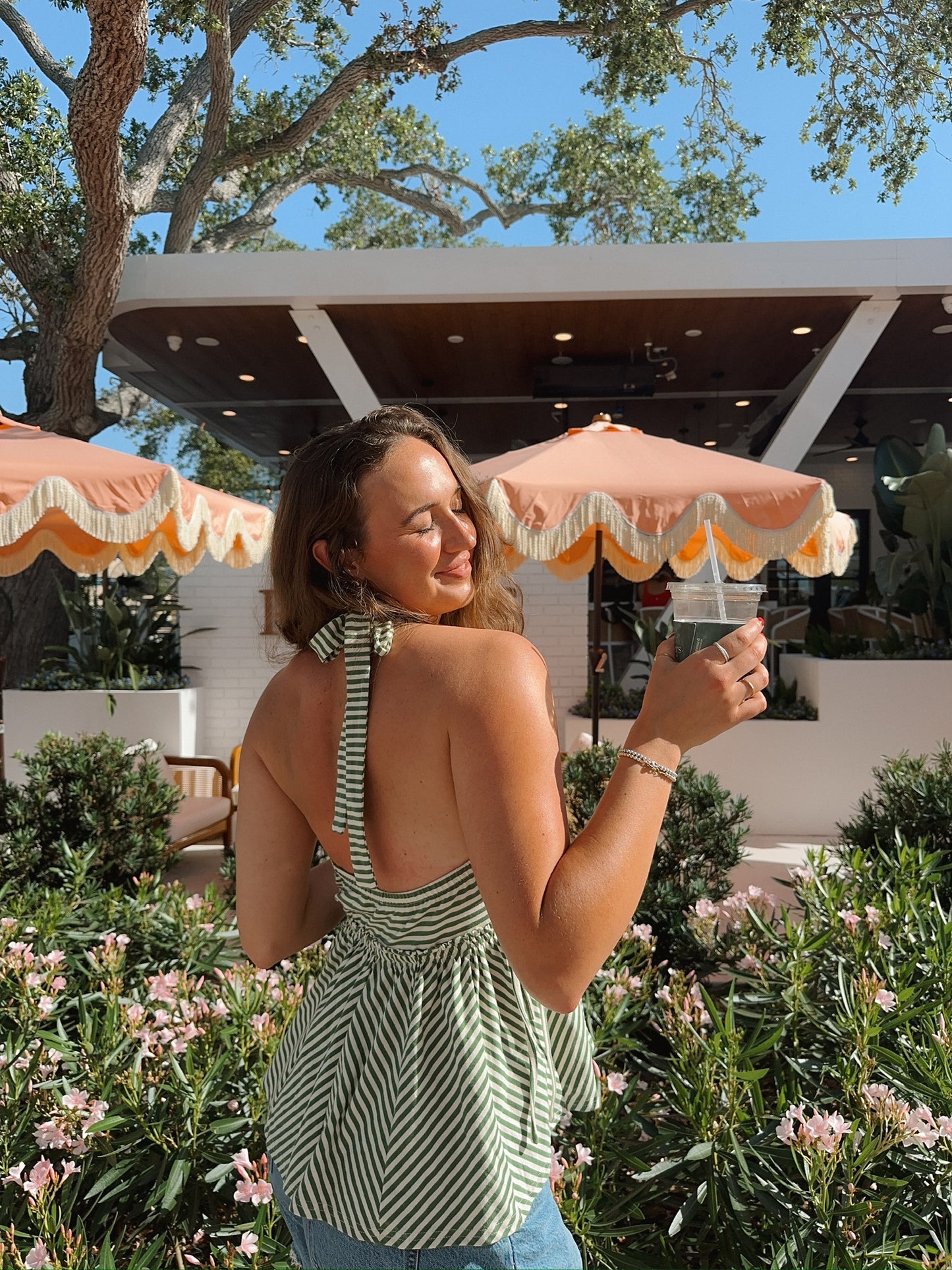 matcha striped halter