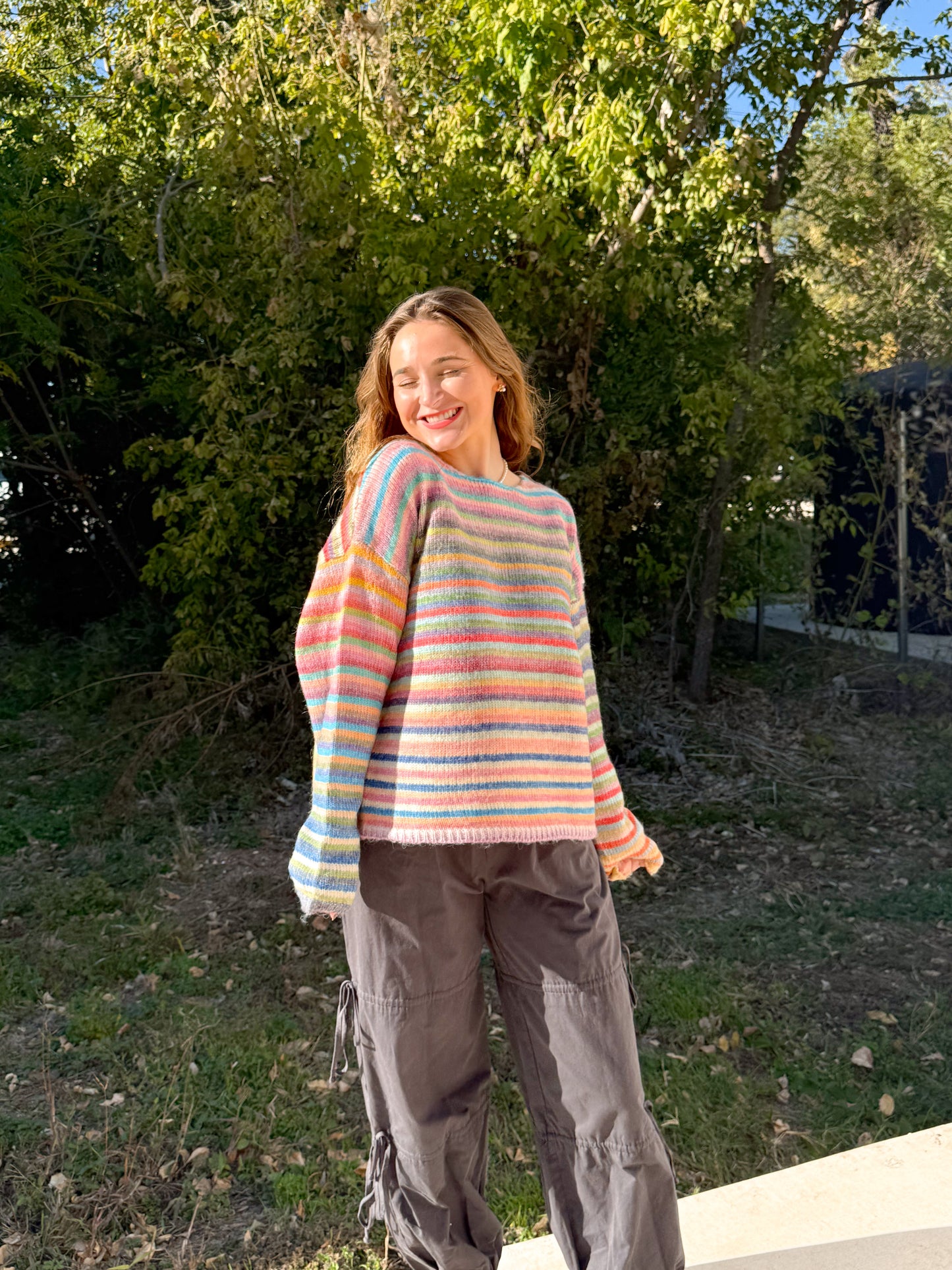 autumn rainbow sweater