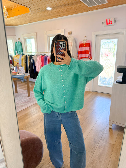 the Lorie cardigan -TEAL