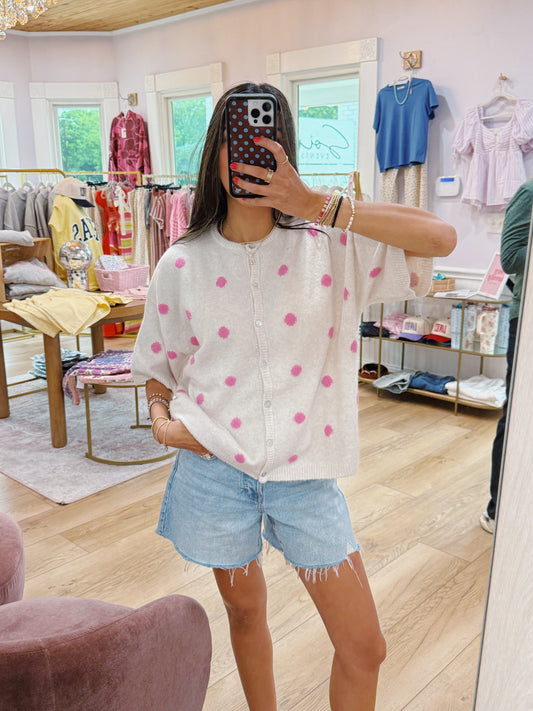 polka dot love cardigan