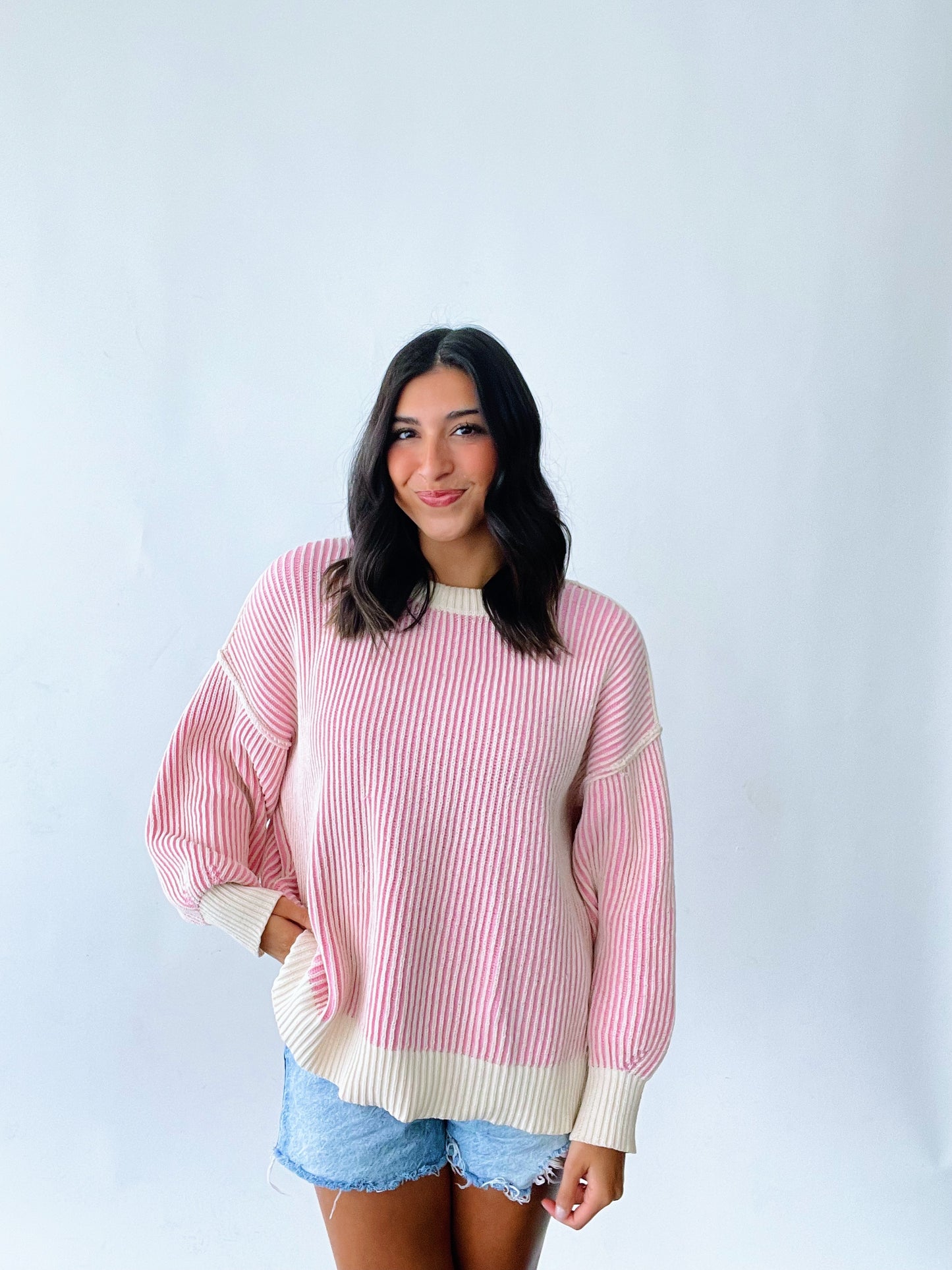 Sophie striped sweater -PINK