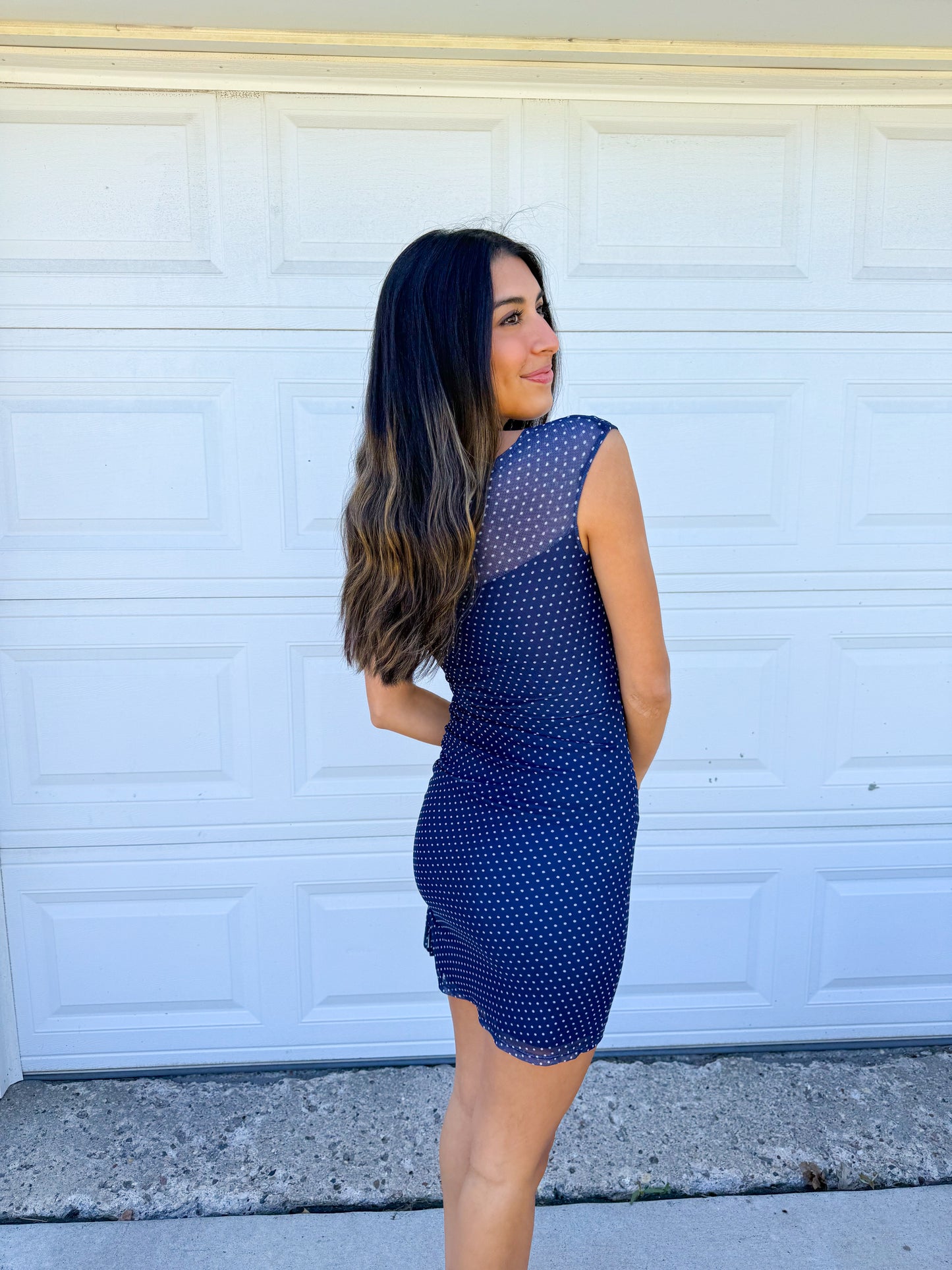 polka dot love mini dress