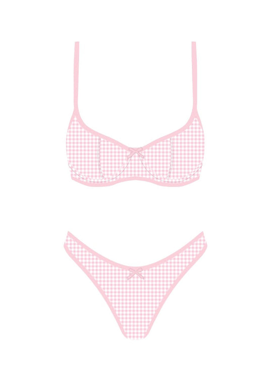 seaside picnic bikini set -PINK