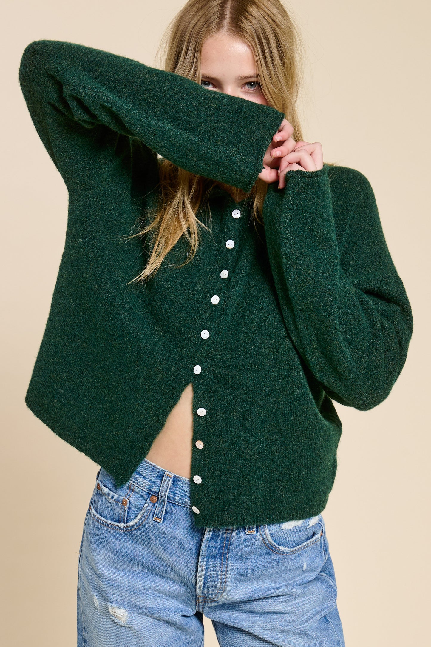 the Scarlett cardigan -PINE