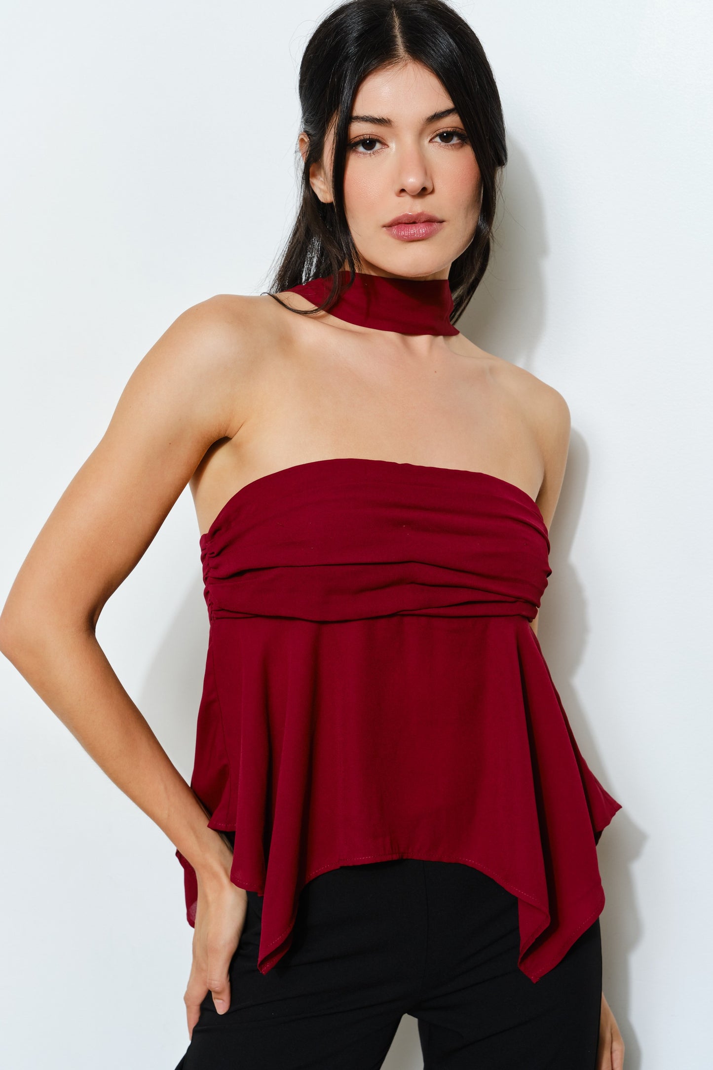 the Jenni top -BURGUNDY