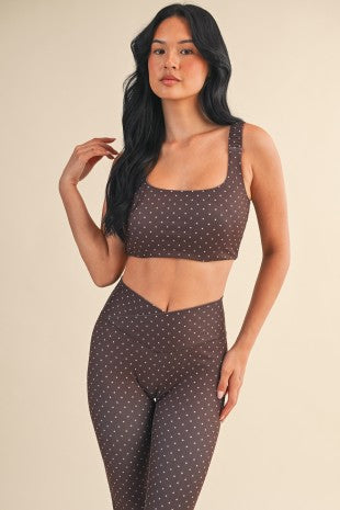 brown polka dot leggings