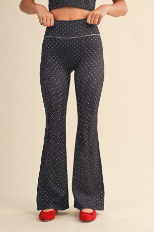 black polka dot leggings
